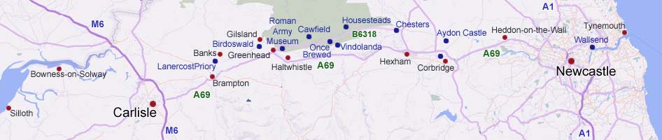 Hadrians Wall Map image